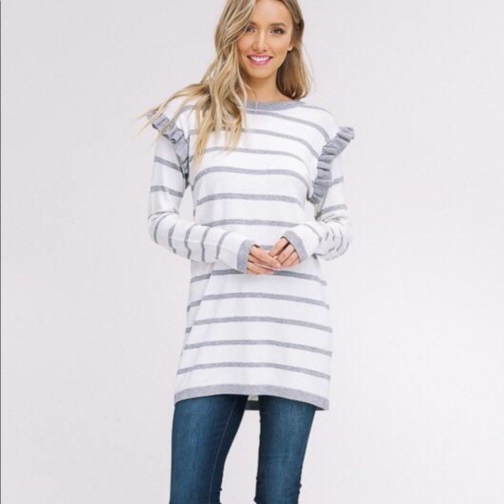 Heather striped sweater dress